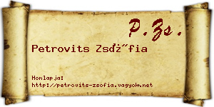 Petrovits Zsófia névjegykártya